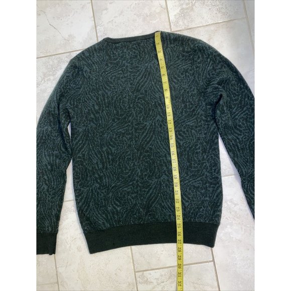 SCOTCH & SODA 100% Merino Wool Sweater XL L Dark Green Geometric Pattern - Picture 16 of 16